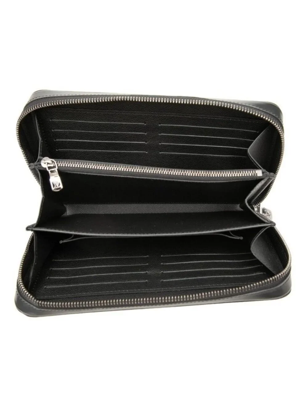 Louis Vuitton Monogram Eclipse Zippy XL Zip Around Wallet Second Black Leather